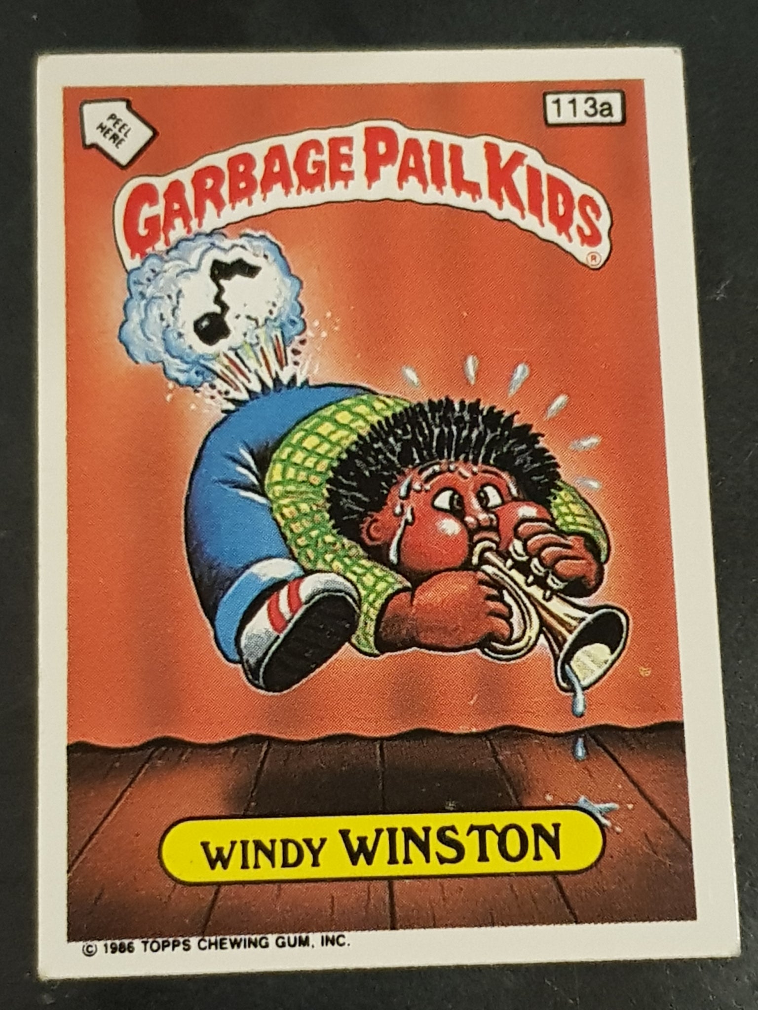 Garbage Pail Kids UK 5th Series #113a - Windy Winston (variation) Sticker