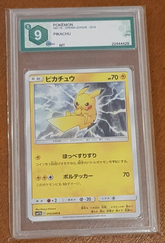 Pokemon Sun and Moon Dream League Pikachu #16/49 Graad 9 (Japanese) Trading Card