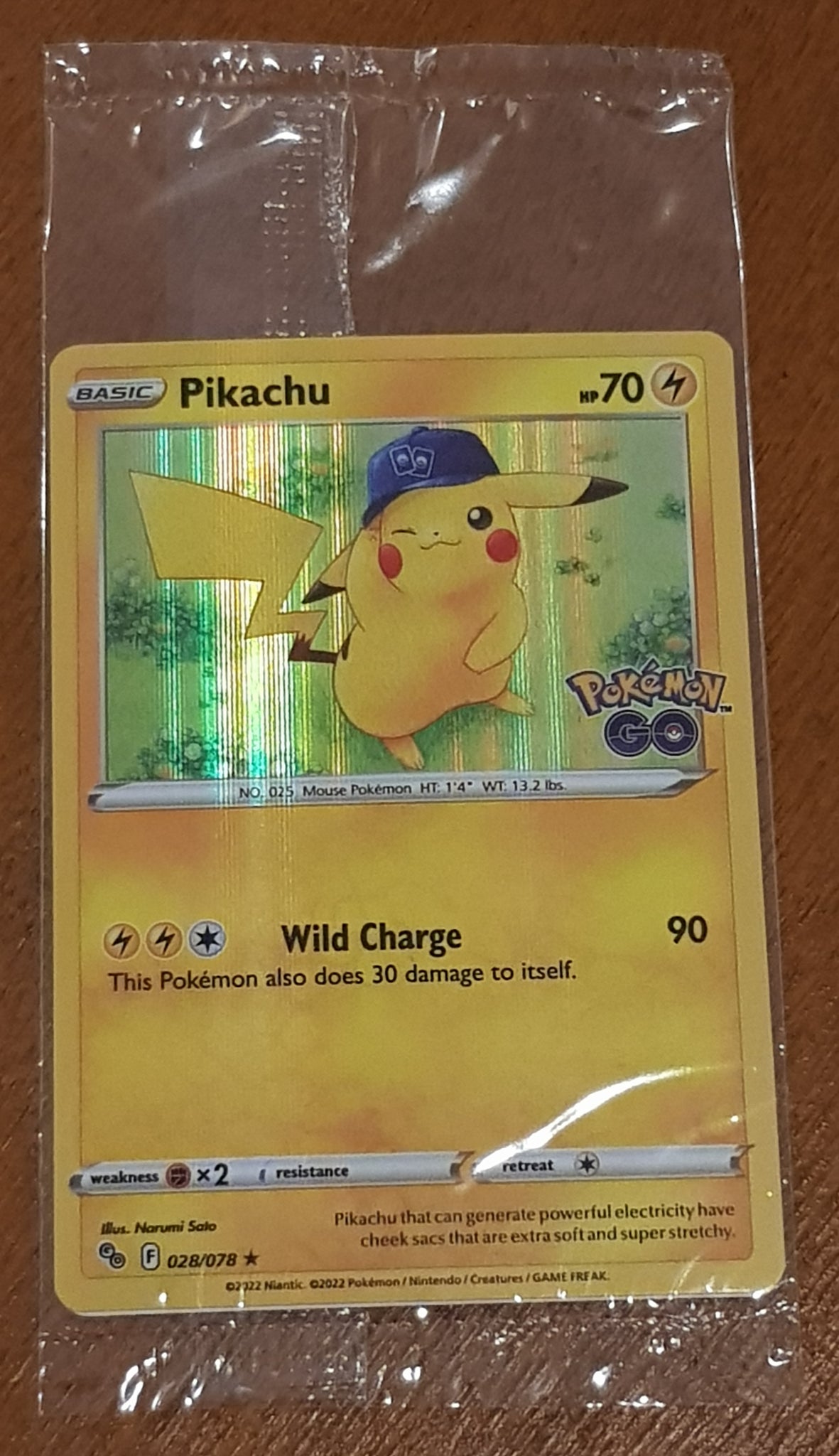Pokemon Go Pikachu #28/78 Holo Trading Card Promo