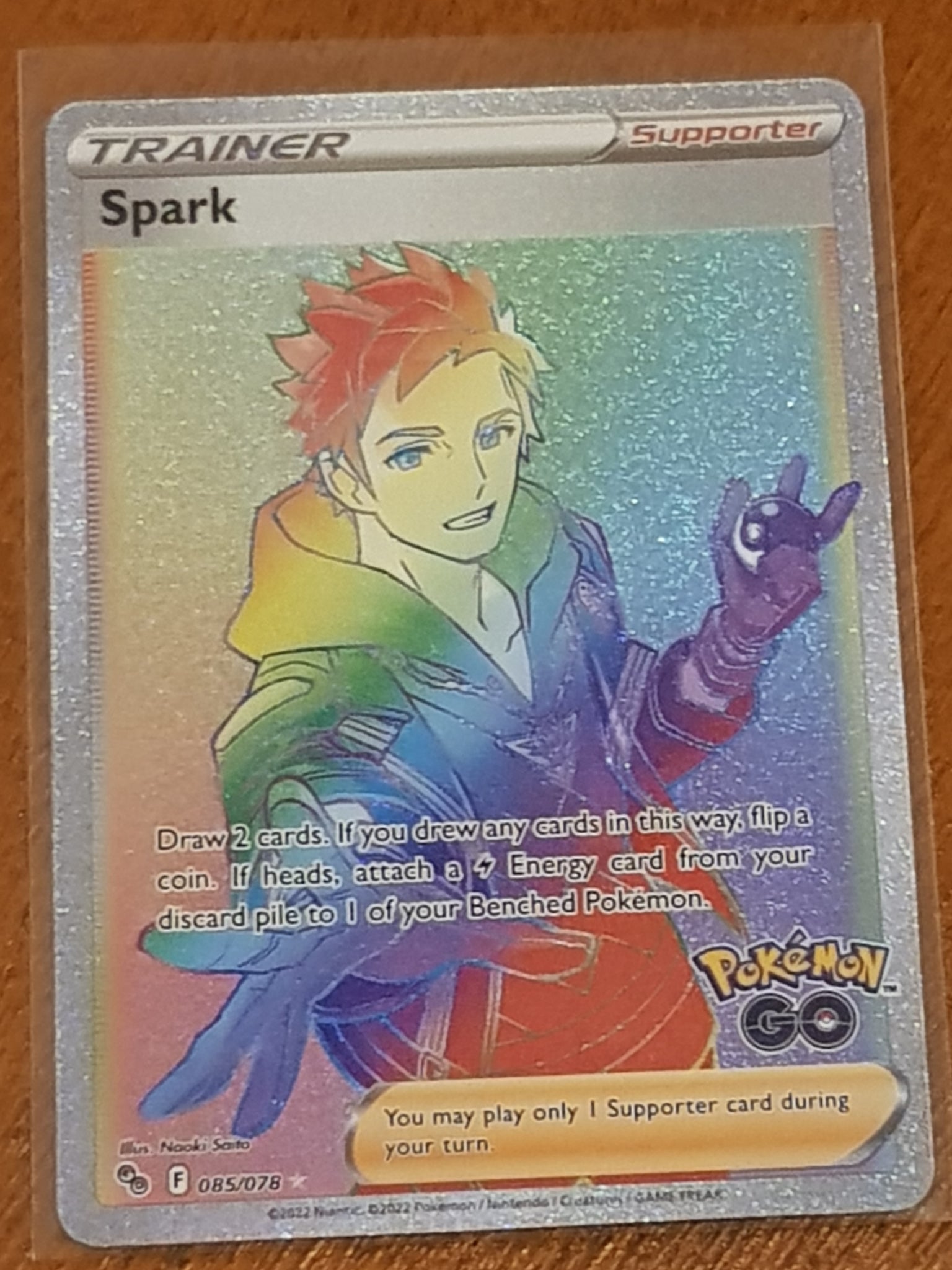 Pokemon Sword and Shield Go Spark #85/78 Rainbow Foil Trading Card