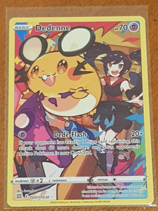 Pokemon Sword and Shield Brilliant Stars Dedenne #TG07/TG30 Illustration Rare Holo Trading Card