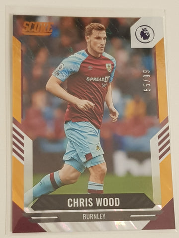 2021-22 Panini Score Premier League Chris Wood #80 Orange Lava Parallel /99 Trading Card