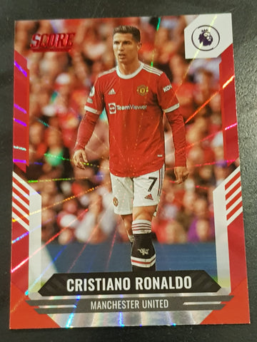 2021-22 Panini Score Premier League Cristiano Ronaldo #70 Red Laser Parallel Trading Card