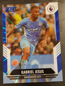 2021-22 Panini Score Premier League Gabriel Jesus #10 Blue Laser Parallel /49 Trading Card