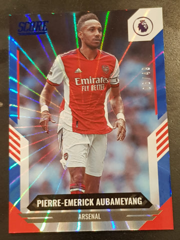 2021-22 Panini Score Premier League Pierre-Emerick Aubameyang #199 Blue Laser Parallel /49 Trading Card