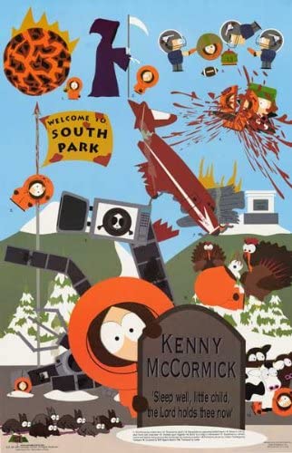 South Park - The Many Deaths of Kenny 24x36 Vintage 1999 Poster (Sealed)