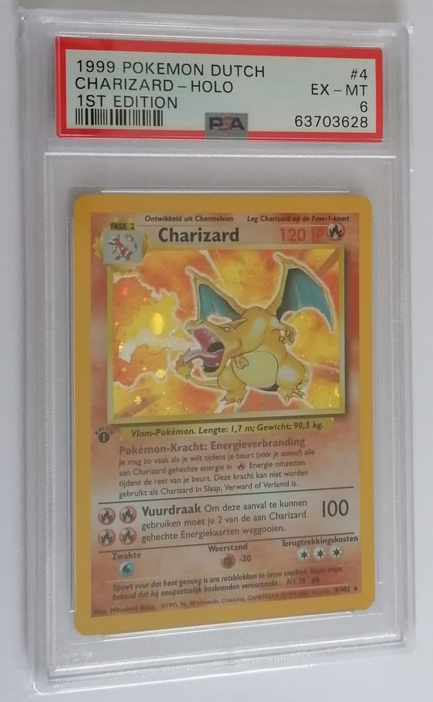 Pokemon Dutch Base Set 1st Edition Charizard #4/102 Holo PSA 6 Trading Rotterdam Comics Pokemon Dutch Base Set 1st Edition Charizard #4/102 Holo PSA 6 Trading Rotterdam Comics