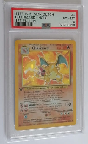 Pokemon Dutch Base Set 1st Edition Charizard #4/102 Holo PSA 6 Trading Card