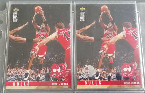 2x 1995-96 Upper Deck Michael Jordan #324 Trading Card (Reg + Players Club)
