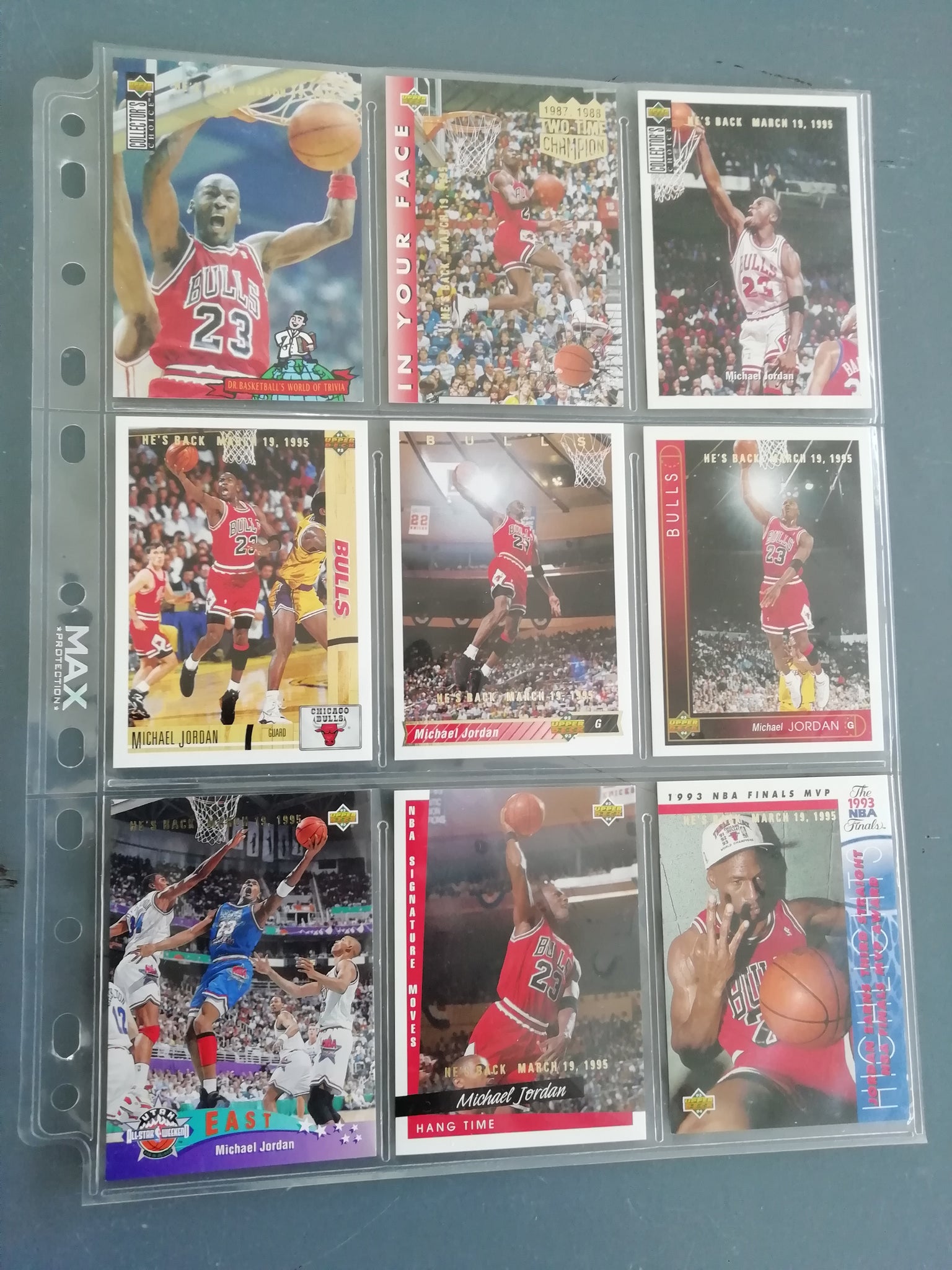 Upper Deck Michael Jordan "He's Back March 1995" Trading Card Set