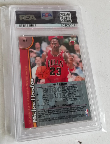 1998 Topps Finest Michael Jordan #81 PSA 9 Trading Card