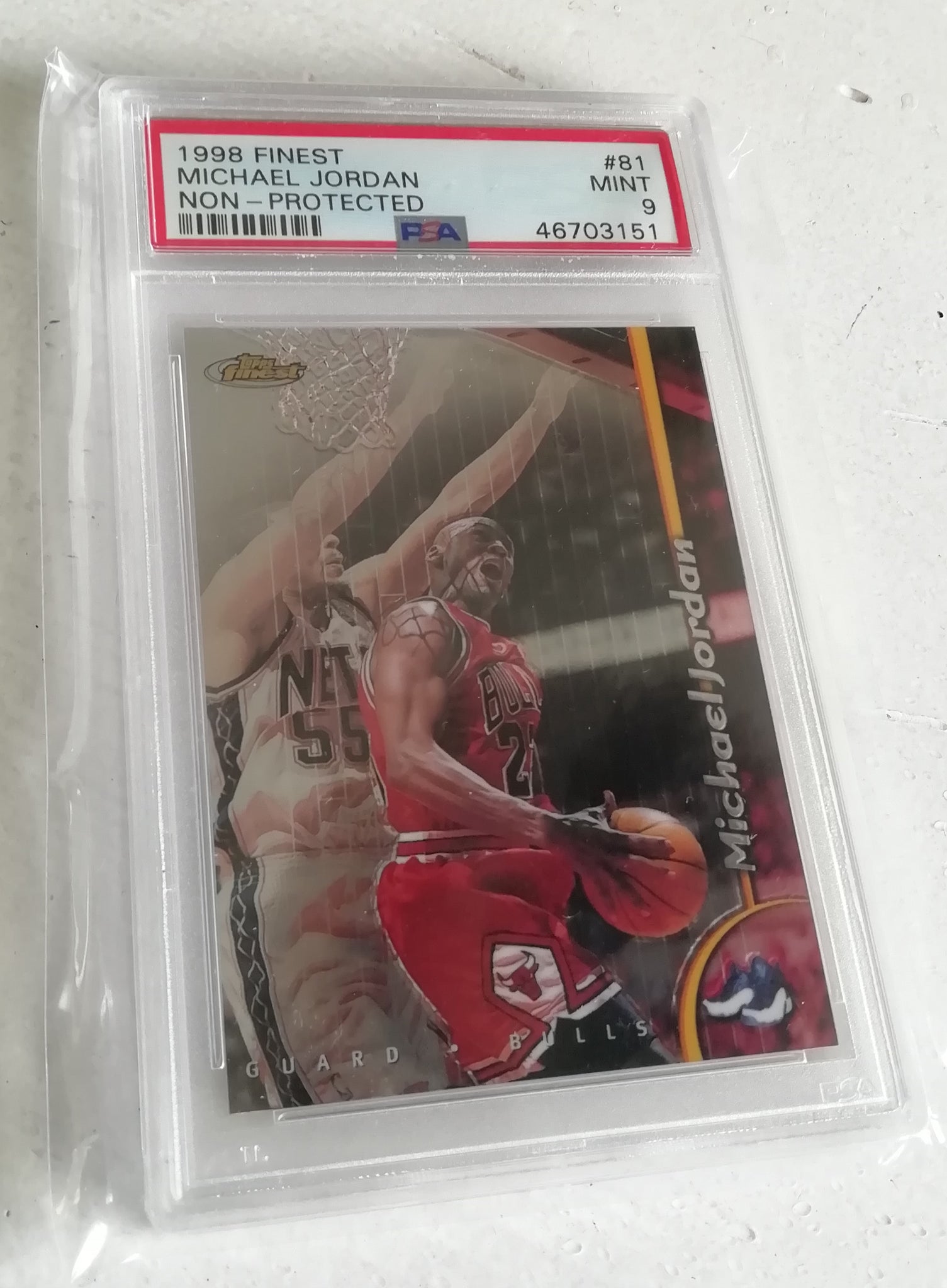 1998 Topps Finest Michael Jordan #81 PSA 9 Trading Card