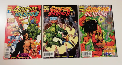 Sunfire and Big Hero 6 #1-3 NM Complete Set Gus Vazquez Signed & Remarked
