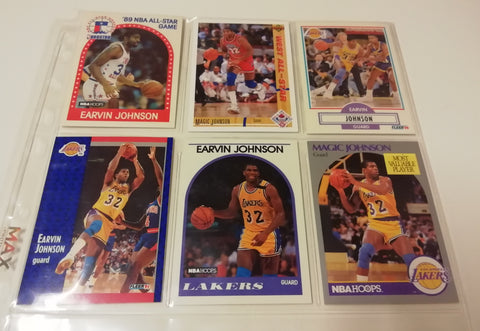 6x Magic Johnson NBA Basketball Trading Card Lot
