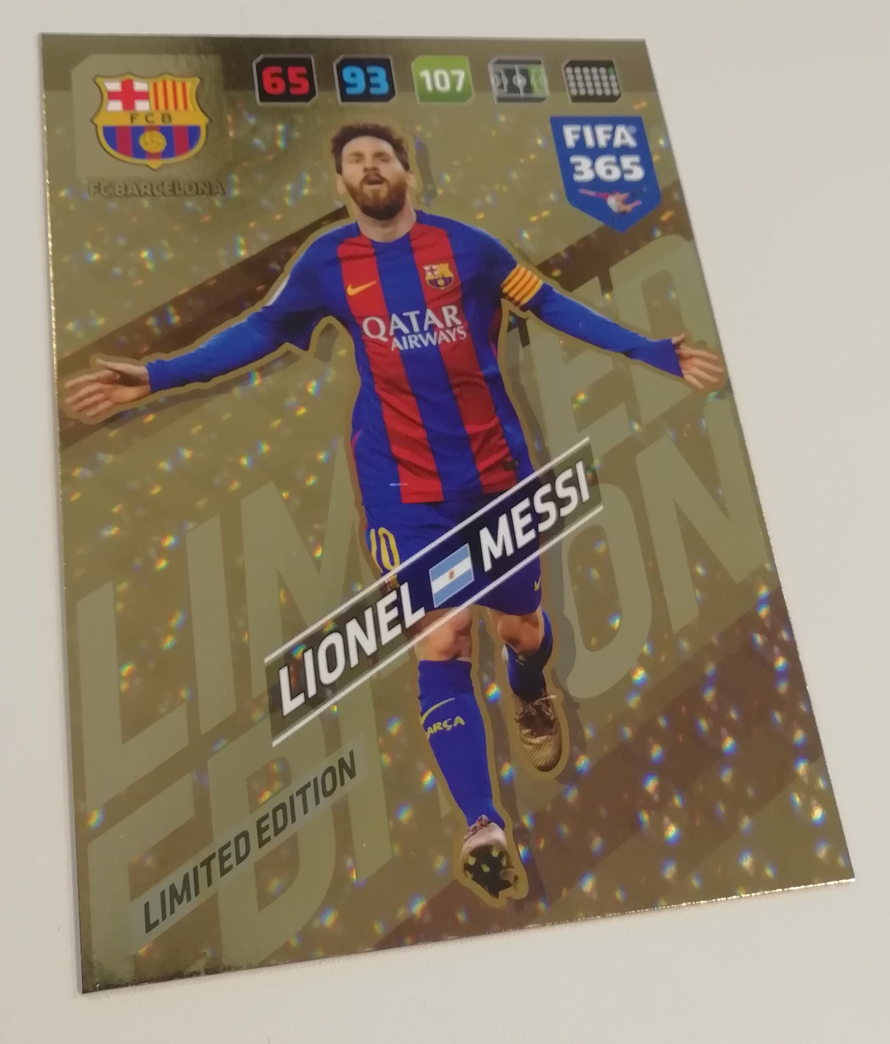 2017-18 Panini Adrenalyn FIFA 365 Lionel Messi Limited Edition Trading Card 2017-18 Panini Adrenalyn FIFA 365 Lionel Messi Limited Edition Trading Card