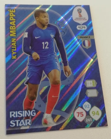 FIFA World Cup 2018 Rising Star Kylian Mbappe #424 Rookie Card