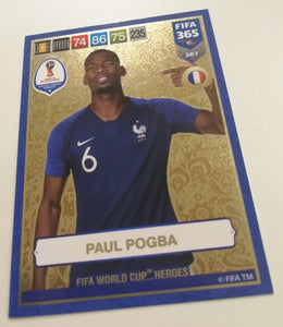 2018 Panini Adrenalyn FIFA 365 Paul Pogba #387 Trading Card