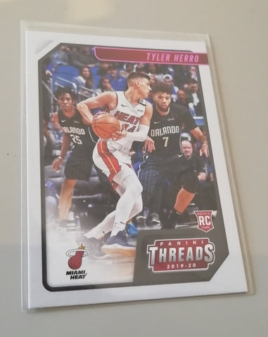 2019-20 Panini Chronicles Threads Basketball Tyler Herro #76 Rookie Trading Card (Pink)