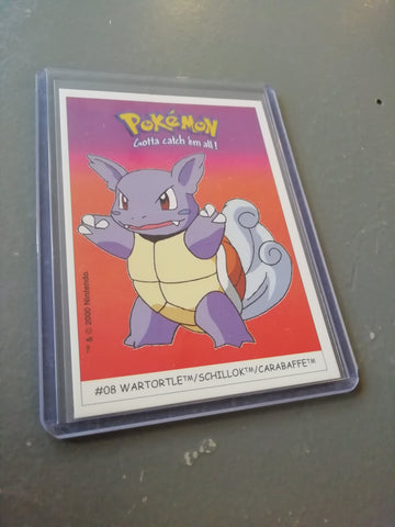 Pokemon #08 - Wartortle Dunkin Trading Card Sticker NM