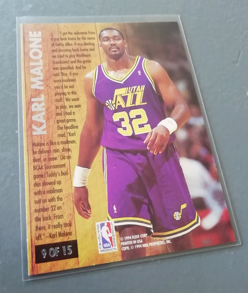 1993-94 Fleer Ultra Basketball Karl Malone Famous Nicknames Trading Card NM