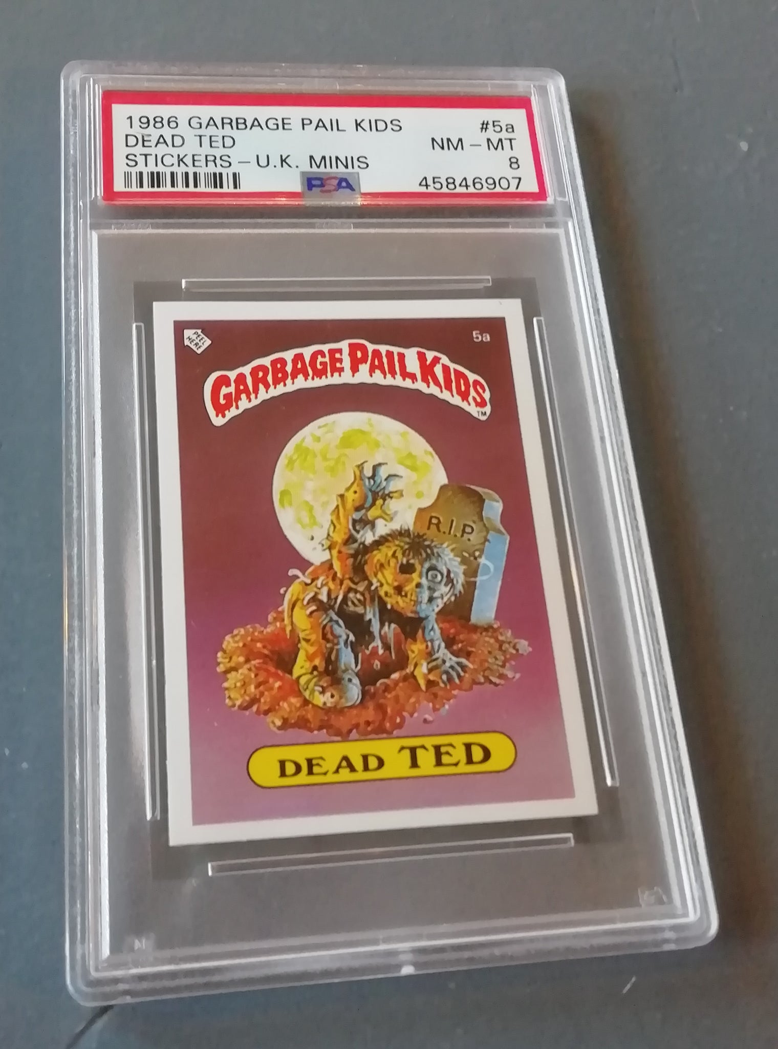 Garbage Pail Kids UK Series 1 #5a - Dead Ted PSA 8 Sticker