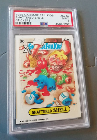 Garbage Pail Kids Original Series 14 #574a - Shattered Shell PSA 9 Sticker