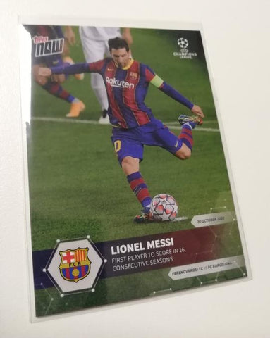 2020-21 Topps Now Champions League Lionel Messi #1 Trading Card