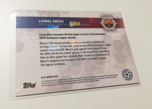 2020-21 Topps Now Champions League Messi/Fati/Pedri Trading Card Lot