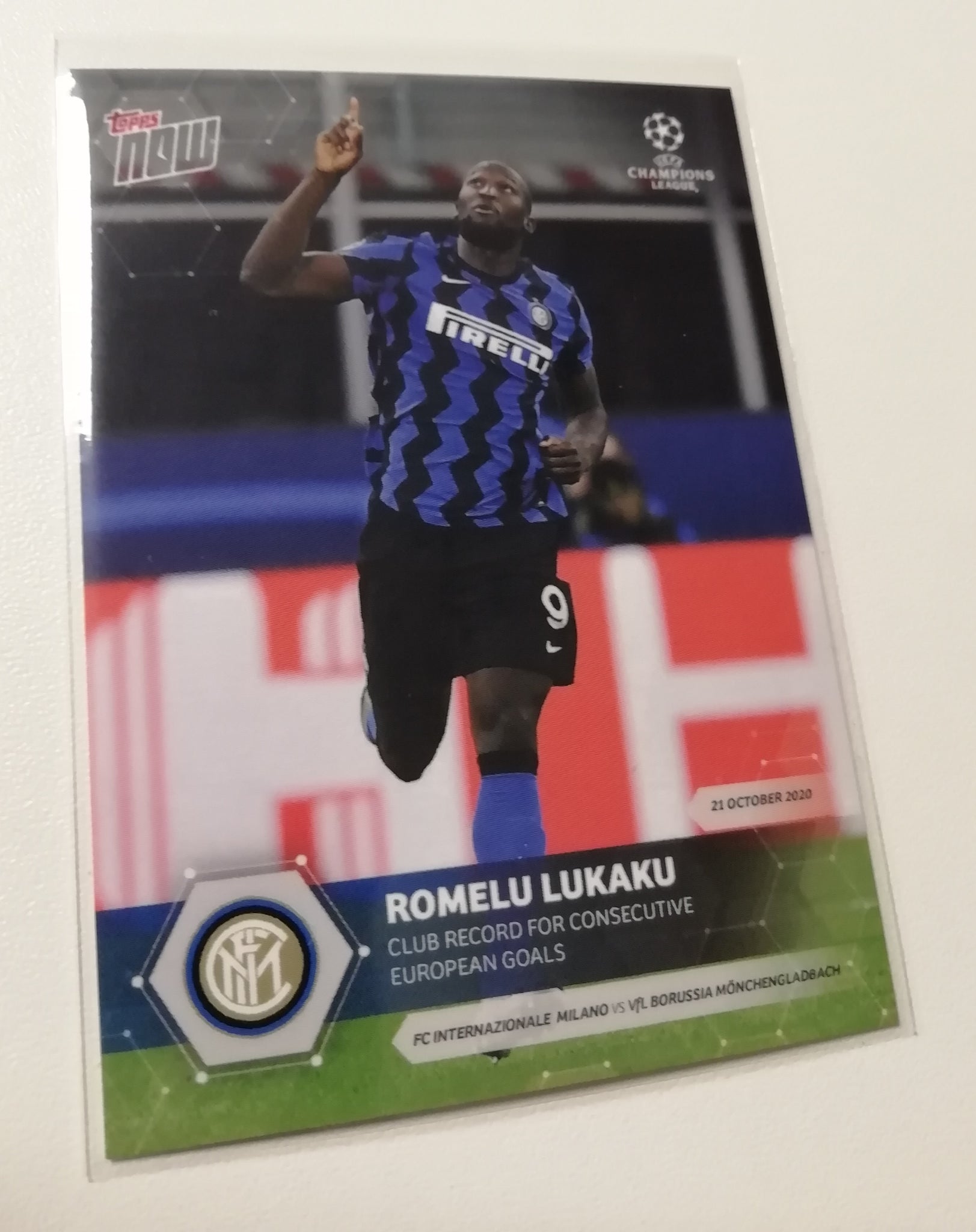 2020-21 Topps Now Champions League Romelu Lukaku #9 Trading Card MT