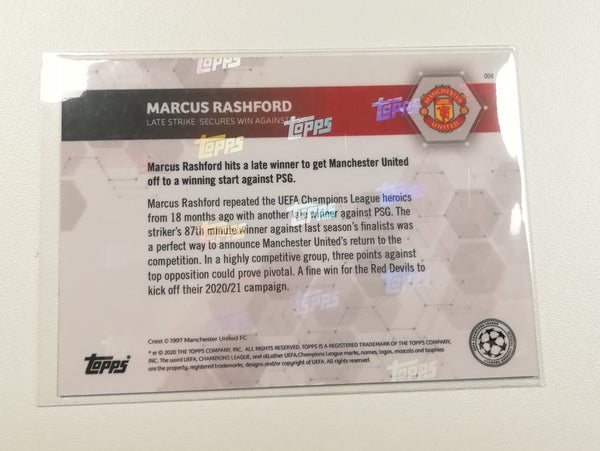 2020-21 Topps Now Champions League Marcus Rashford #4 Trading Card