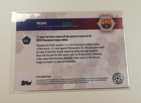 2020-21 Topps Now Champions League Pedri #5 Rookie Card