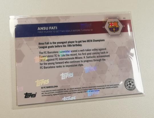 2020-21 Topps Now Champions League Ansu Fati #3 Trading Card