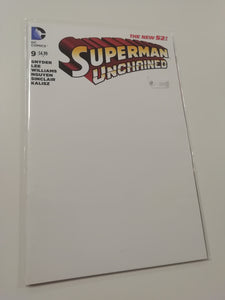 Superman Unchained #9 NM Blank Variant Cover