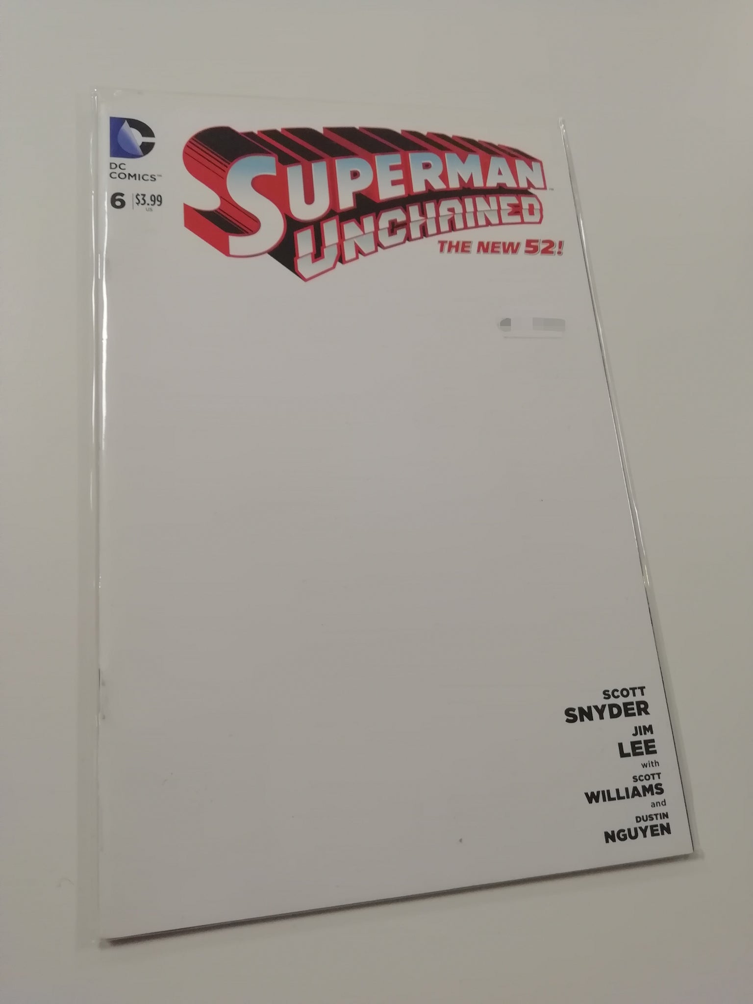 Superman Unchained #6 NM Blank Variant Cover