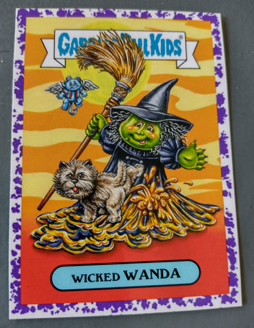 Garbage Pail Kids Oh the Horror-Ible Classic Film Monster #15a - Wicked Wanda Purple Jelly Parallel Trading Card