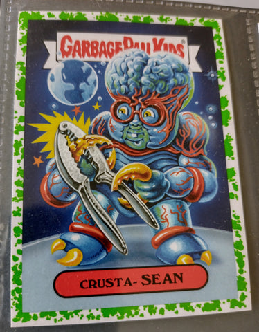 Garbage Pail Kids Oh the Horror-Ible Retro Sci-Fi #6b - Crusta-Sean Green Puke Parallel Trading Card