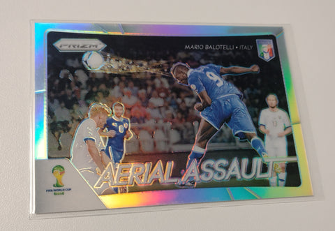 2014 Panini Prizm World Cup Aerial Assault #4 Mario Balotelli REFRACTOR Trading Card