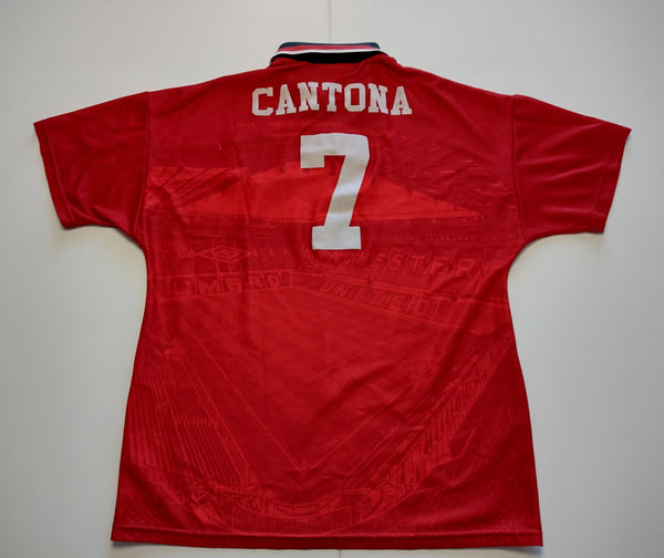 1995-96 Manchester United Vintage Eric Cantona #7 Football Jersey (Large)