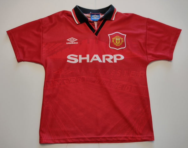 1995-96 Manchester United Vintage Eric Cantona #7 Youth Football Jersey (Large)