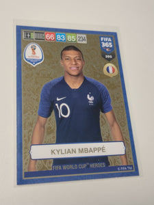 2018 Panini Adrenalyn FIFA 365 Kylian Mbappe #395 Rookie Card