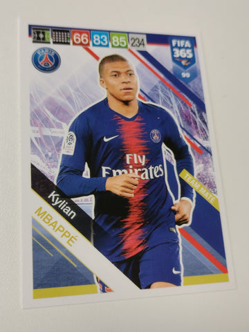 2019 Panini Adrenalyn FIFA 365 Kylian Mbappe #99 Trading Card