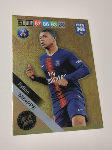 2019 Panini Adrenalyn FIFA 365 Kylian Mbappe Limited Edition Trading Card