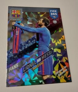 2018 Panini Adrenalyn FIFA 365 Lionel Messi MILESTONE #105 Trading Card