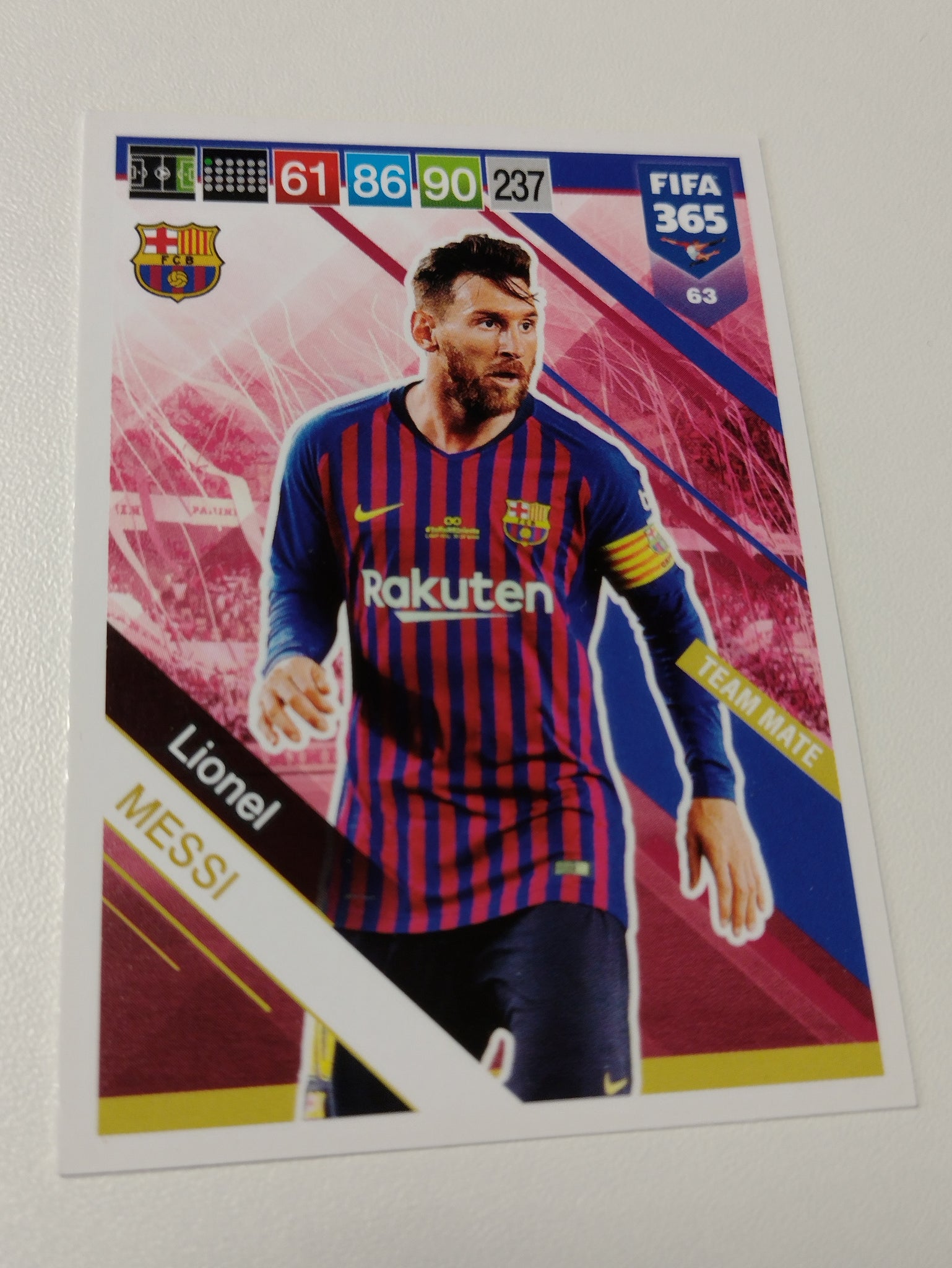 2019 Panini Adrenalyn FIFA 365 Lionel Messi #63 Trading Card