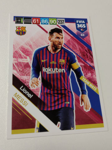 2019 Panini Adrenalyn FIFA 365 Lionel Messi #63 Trading Card