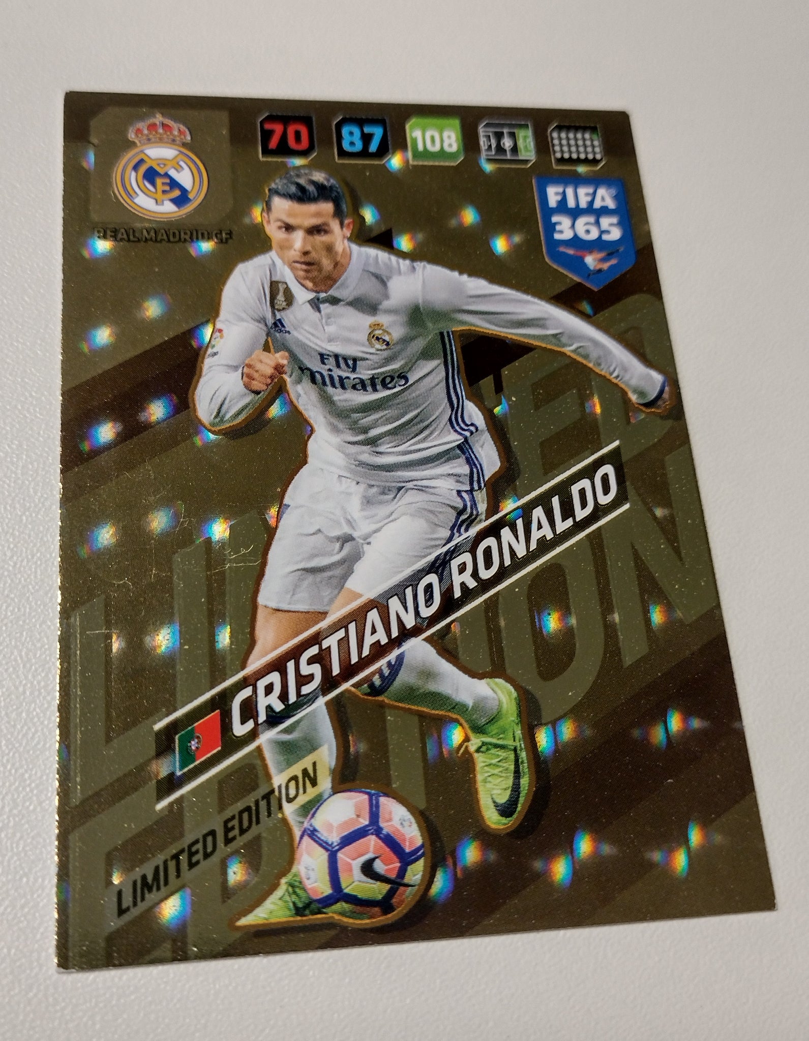 2017-18 Panini Adrenalyn FIFA 365 Cristiano Ronaldo Limited Edition Trading Card 2017-18 Panini Adrenalyn FIFA 365 Cristiano Ronaldo Limited Edition Trading Card