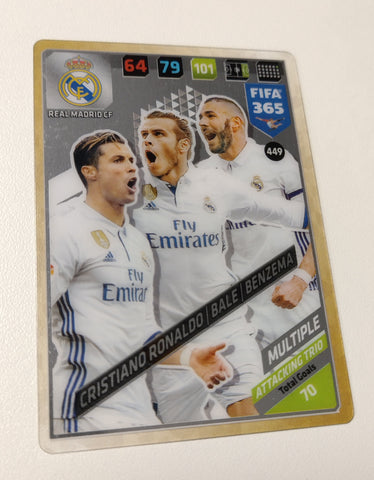 2017 Panini Adrenalyn FIFA 365 Ronaldo/Bale/Benzema #449 Trading Card