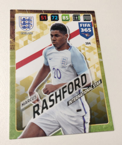 2017-2018 Panini Adrenalyn FIFA 365 Marcus Rashford #384 Rookie Card