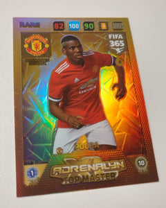 2018 Panini Adrenalyn FIFA 365 Paul Pogba Top Master #4 Trading Card