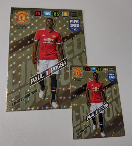 2017-18 Panini Adrenalyn FIFA 365 Paul Pogba Limited Edition Trading Card Set (XL+XXL)